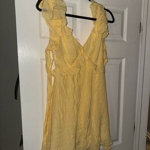 Francesca's Collections Yellow Ruffle Dress